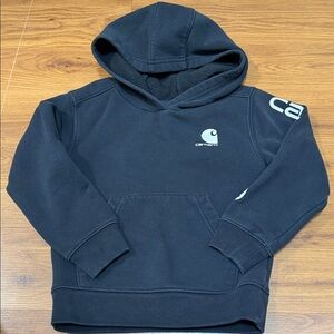Carhartt Kids Black Pullover Hoodie with Chest Logo